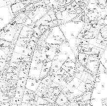 1896 historic map. The current building has been constructed slightly to the north of the previous Harestone House, which has been demolished.