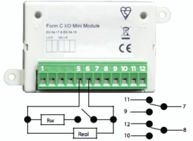 General overview - FDMM12 input/output free contacts mini-module 1 5 6 7 8 9 10 11 12 7 Common 1 Relay contact terminal 11 9 12 10 7 8 8