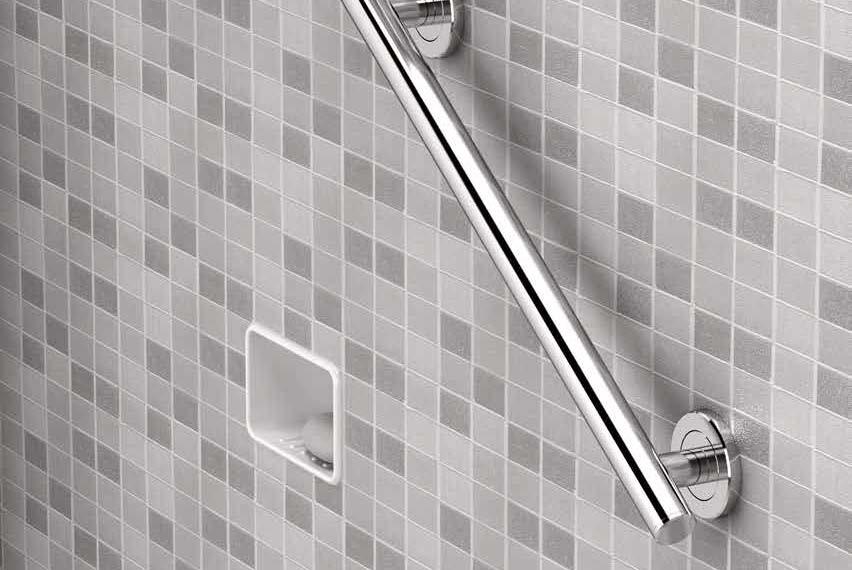 Grab Bars Grab Bar Features Decorative grab bars fill an important gap in the plumbing and hardware world, providing code compliance without sacrificing aesthetic appeal or continuity.