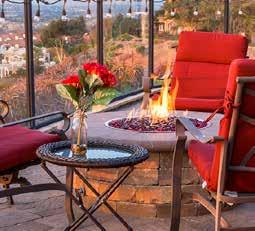 INVITING FIRE ELEMENT Offer guests an experience of the elements by