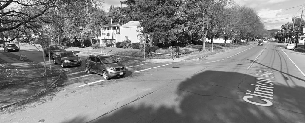 3. Clinton Avenue & Rickard Street Current conditions Sidewalks on either side of the street. Narrow planting strip.