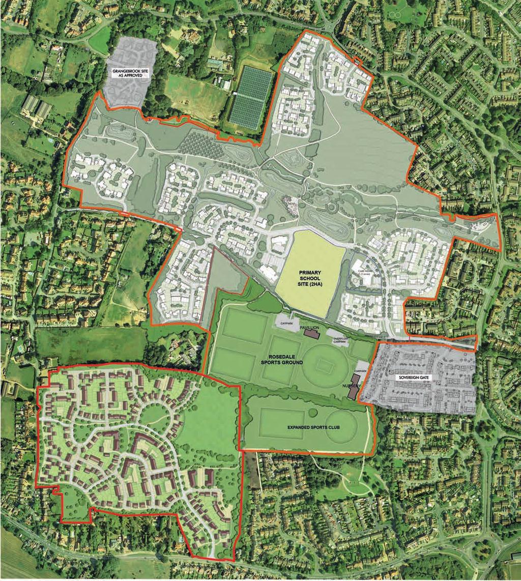 retained Design of proposed additional open space to be determined through consultation Secondary vehicular access Detached homes in large gardens fronting Burton Lane B u r to n L a n e