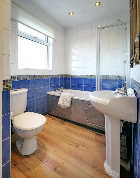 shower screen door, pedestal wash hand basin, low