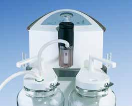 TWISTA SP 1070 with double overflow protection: Mechanical overflow protection and hydrophobic bacterial and viral filter Overflow protection version 1 for hospitals using septic fluid jars without
