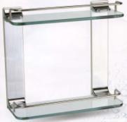 Corner Glass Shelf 1312C Clear Double Corner Glass Shelf H9010 Clear