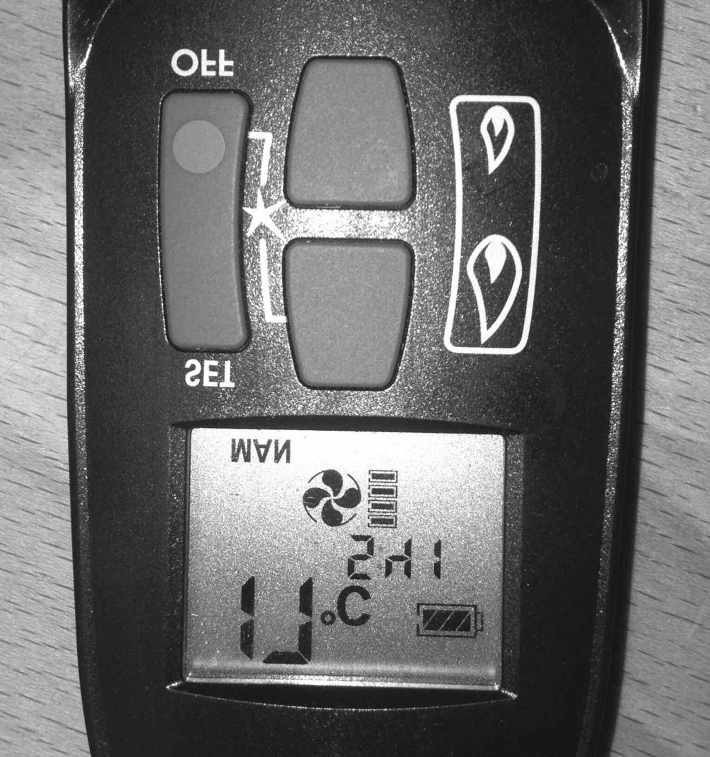 The appliance is now in MANUAL mode which will be shown via the MAN graphic on the display of the handset as shown below in figure 35. Fig. 35 Manual Graphic on Handset Display 3.3.1.