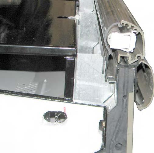 P/N 0501930_G 1-9 Seal Merchandisers 1. Remove interior front panel and interior panel support bracket to apply butyl tape.