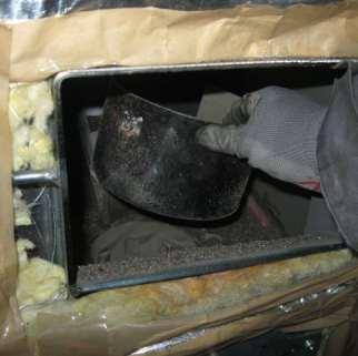 Ash remaining in boiler after solid fuel firing should be disposed into metal
