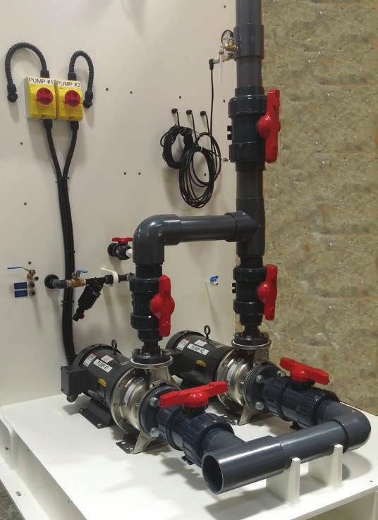 Supply Pump Skid Supply Pump Skid with Dual Supply Pumps for Redundant Operation Manual Isolation Valves Output Pressure Sensor for VFD Control (Not shown) System Advantages Cleanliness of solution
