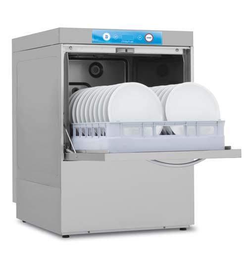 7 64 Undercounter high capacity dishwashers, 85 cm high with 50x60 cm rack and 40.5 cm door opening.