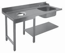 364,00 Sorting table with sink and splashguard Left exit machine Sink dimensions