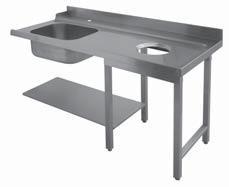 Tables for Rack conveyor dishwashers (A) Mod. Dim.