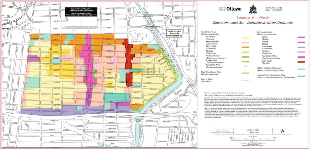 Subject Site Somerset Street east of Percy Street and Gladstone Avenue, is considered Secondary Mainstreets, as shown in the