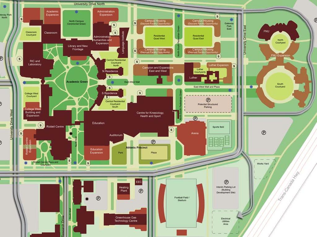 8.2 Built Form Approach and Structure The structure of the Campus Master Plan continues to reinforce the compact spatiality envisioned by the original campus planners.