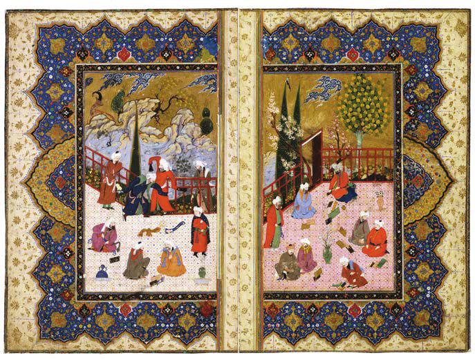 Pic3: Nature in traditional Iranian poetry and illustration was a platform for events. In this approach nature has an objective role in a one-way interaction with human.