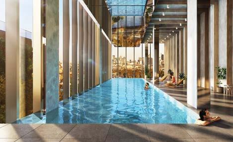 A heated indoor pool with a backdrop of Melbourne s skyline provides the perfect place to start