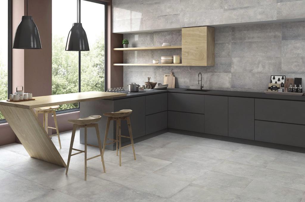 Infinity Light Grey Add natural textures and colours Concrete effect An on-trend industrial