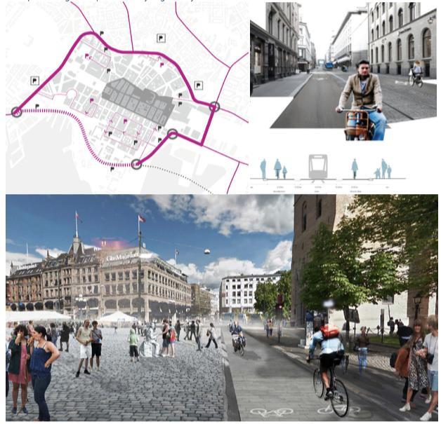 Cycle-friendly redesign of Oslo City centre, Oslo Norway 10 yr programme with a vision for carbon neutral urban areas and high-quality architecture.
