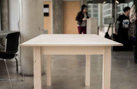 The table is cut from a single sheet of 60x60 ¾ inch birch plywood, and one of the greatest features is the