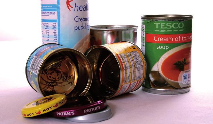 Metal packaging Yes please Drinks cans. Food tins. (N.B. Include lids and tops). Please remember! Empty and rinse items left over foods or liquids can contaminate other recyclables.