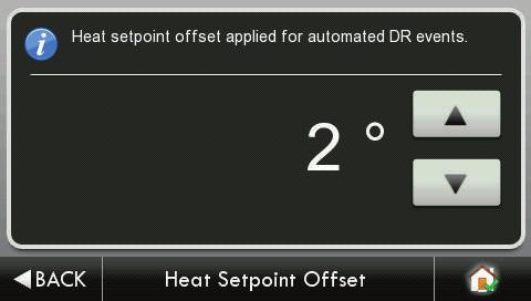 Main Menu Buttons - Settings -2 The user may adjust the ADR Heat offset.