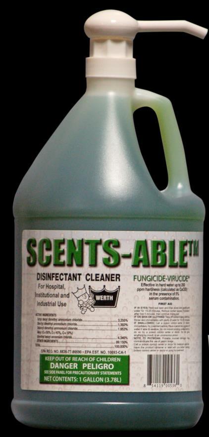 DISINFECTANTS SCENTS-ABLE Disinfectant Cleaner with Dispensing Pump Item # 170167, CS (4 gallons) Item # 170159, KT (1 gallon w/