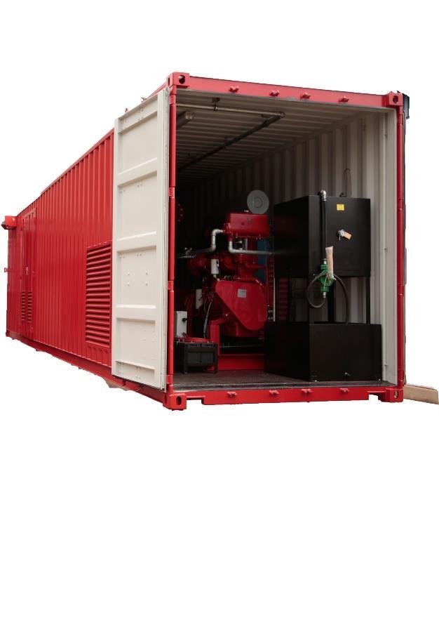PLUG AND PLAY SOLUTIONS Containerised pump houses and pre packaged units, offer the client the following advantages: Reduces the customers overall installation time and costs Minimizes field labour