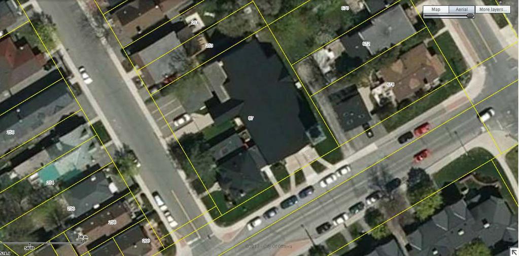 Zoning By law Amendment 2367352 Ontario Limited August 2013 5 Figure 3: Aerial of Subject Site (in Red) at Corner of Mann Avenue and Russell Avenue As mentioned previously, the site is currently