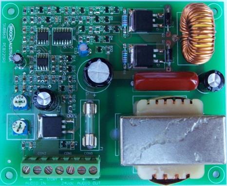 ) Audio input impedance 10kΩ 10kΩ 10kΩ 10kΩ Output load 4Ω 4Ω 2Ω 1Ω Current draw quiescent (standby on) 28mA 40mA 40mA 40mA Current draw full load @ 27V 1.1A 2.8A 5.
