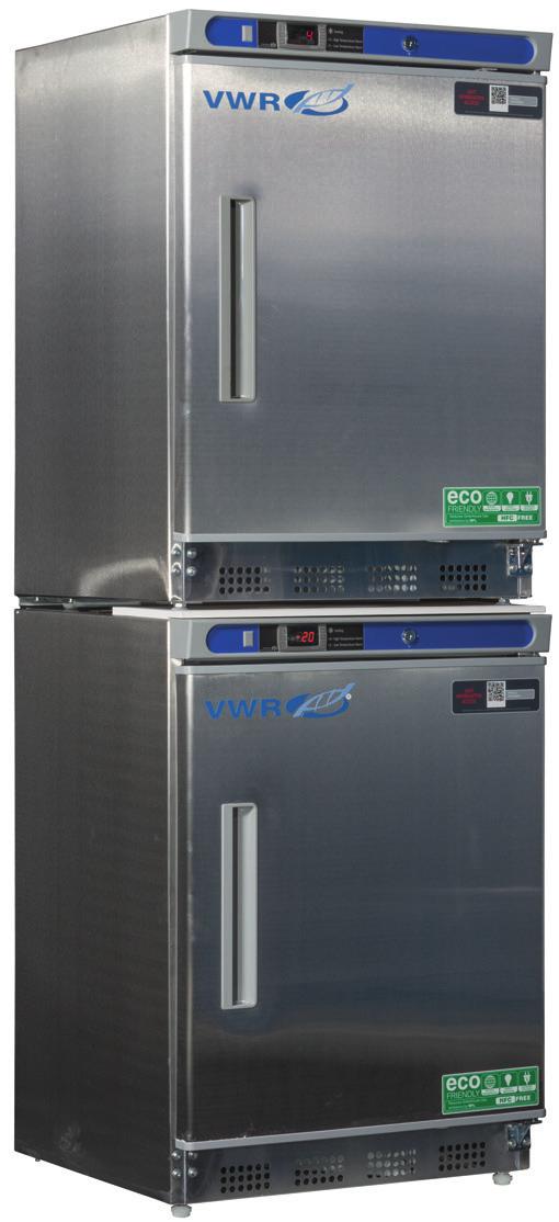 VWR SERIES SPACE SAVING REFRIGERATOR/FREEZER COMBOS WITH NATURAL REFRIGERANTS A variety of sizes and configurations are available to provide a solution where space is at a premium.