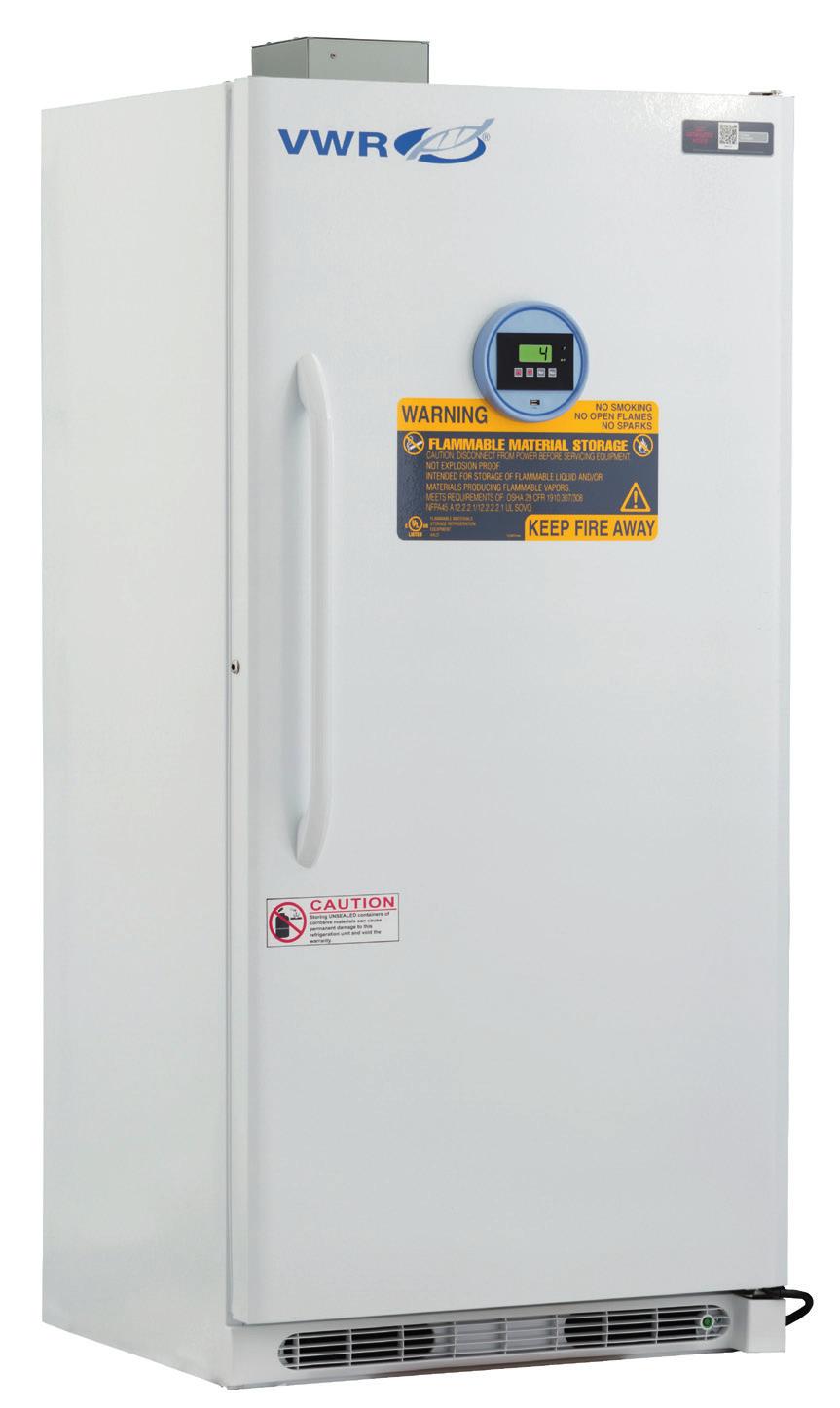 VWR SERIES FLAMMABLE REFRIGERATORS & FREEZERS 1 to 10 C [Refrigerator] -15 to -25 C [Freezer] No internal electrical components inside of unit Electrical compressor components sealed in vapor-proof