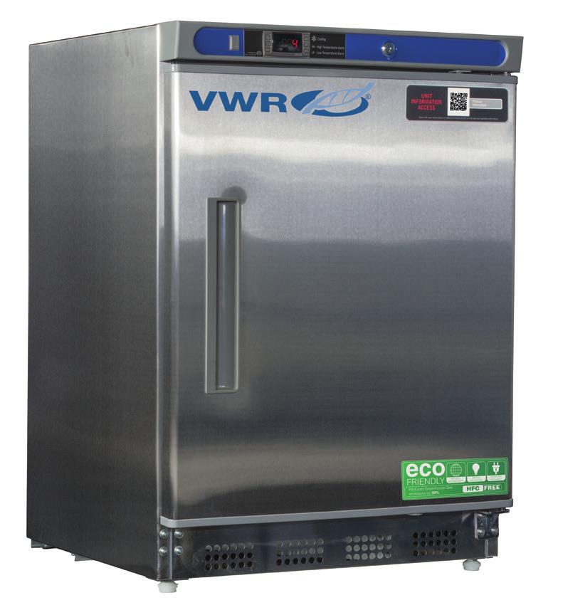 10819-886 10819-890 VWR SERIES BUILT-IN UNDERCOUNTER REFRIGERATORS & FREEZERS WITH NATURAL REFRIGERANTS 1 to 10 C [Refrigerator] -15 to -25 C [Freezer] Uniform forced air directional cooling with