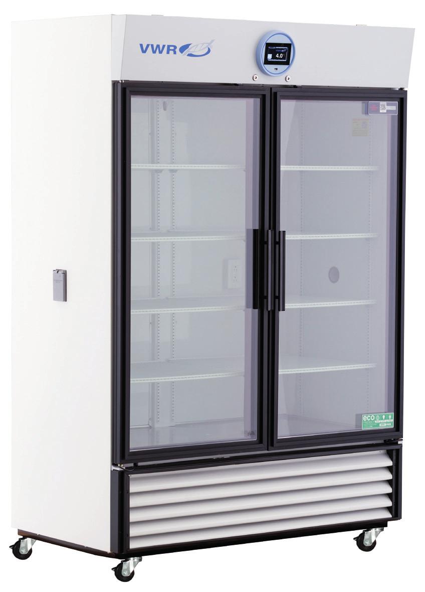 VWR PERFORMANCE SERIES CHROMATOGRAPHY REFRIGERATORS WITH NATURAL REFRIGERANTS 1 to 10 C Uniform forced air Directional cooling with oversized evaporators and condensers Glass and solid door options