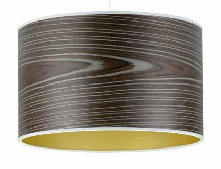 OPEN GRAIN SHADE SMALL 20cm MEDIUM 45cm LARGE 27cm WOOD VENEER SHADES A stunning open grain grey wood veneered drum shade with a copper or gold lining.