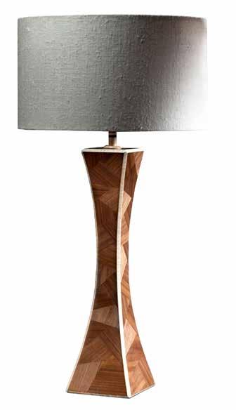 THE ARTISIAN ABSTRACT 40cm 80cm HAND-CRAFTED LAMPS This exquisite table light is made with a walnut and figured sycamore trim.