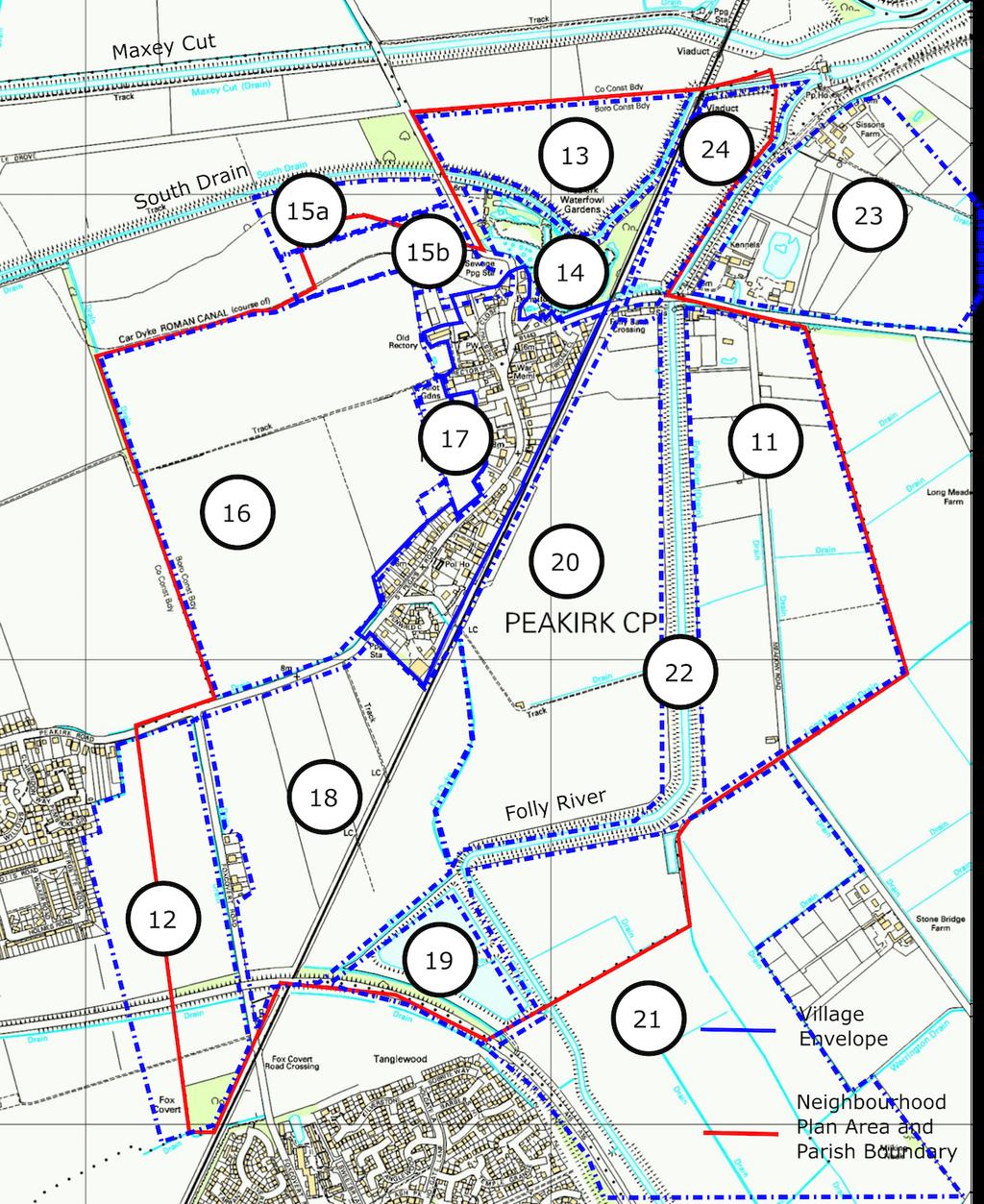 18 South of St Pegas Rd including west of Foxcovert Rd, south of Werrington parkway and east to the Car Dyke Information reviewed Historical background: SAJ ver2 June 2016 Classification Comments NCA