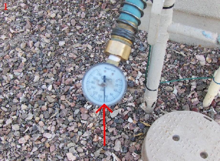 The digital meter has a flashing faucet symbol, which is an indication of a water leak. Recommend further evaluation and repairs by a competent licensed plumber.