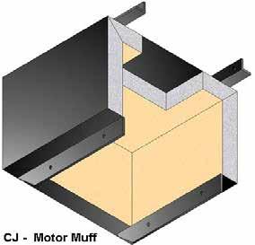 1 Assembly 2.20.1.1 Fit the motor muff (CJ), over the motor of the vacuum fan. 2.20.1.2 Fix the muff to the fan motor stool using 4 bolts (CK), nuts (CL) and washers (CM) as indicated.