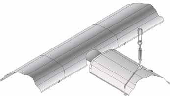 4m long reflectors are positioned above the tube to radiate the heat downwards and are fixed to the radiant tube via a reflector bracket (see section 2.5).
