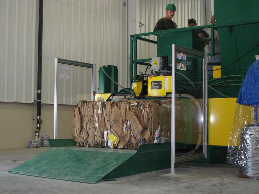 Recycling Process Material is baled,