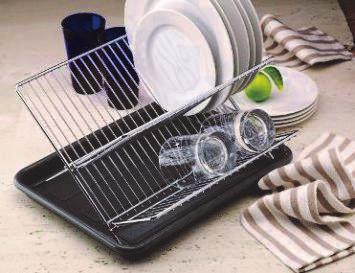 Countertop Accessories Item# 1718 Chrome Plated Dish Rack Heavy gauge chrome-plated steel wire 18½" x 12½" x 3½".