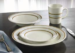 00 Lbs Suggested Retail: $ 39.99 Item# 5310-16 Piece Banded Dinnerware Set Includes: 4 each of 10 dinner plate, 7.5 side plate, 5.25 bowl and 11oz mug.