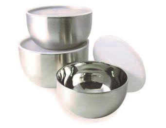 Prep Ware - Stainless Steel Item# 0191-A 6 Piece Stainless Steel Mix & Store Bowl Set Set includes : 5.75 /0.95qt, 6.5 /1.48qt and 7 /2.