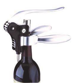 Barware Item# 1766 Lever Corkscrew with Stand Silver tone zinc alloy handle. Opening wine has never been so easy.