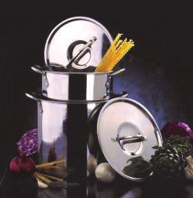 Stockpots - Stainless Steel Item# 0224 2 Piece Stainless Steel Stockpot Set Includes: 8 and 12 qt. stockpots. Nests for easy space saving storage.