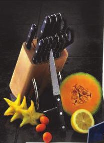 25 Weight: 16.98 Lbs Suggested Retail: $ 14.99 Item# 2938 20 Piece Knife Set Fine edge stainless steel full-tang blades and riveted black Bakelite handles.