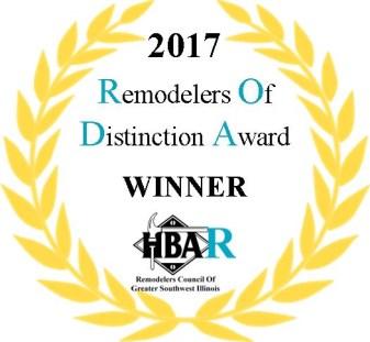 RECOGNITION All entries will be honored at the Installation of Officers and Remodelers Distinction Award Banquet held on January 26, 2018 at the Four Points Sheraton in Fairview Heights.