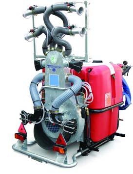 General features -S hot galvanized steel frame; POLYETHYLENE tank with liquid level gauge; outlet system with external ecology valve; diaphragm pump