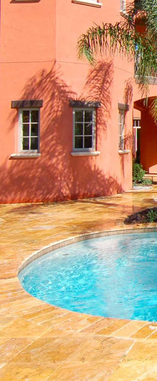 GOLD Exterior Collection Available In: PAVERS: 6X12, 16X16, FRENCH PATTERN - COPING: 4X9, 12X12,