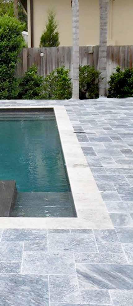 Available In: PAVERS: 6X12, FRENCH PATTERN REMODEL COPING : 4X9 Ocean Blue Pavers are one of a